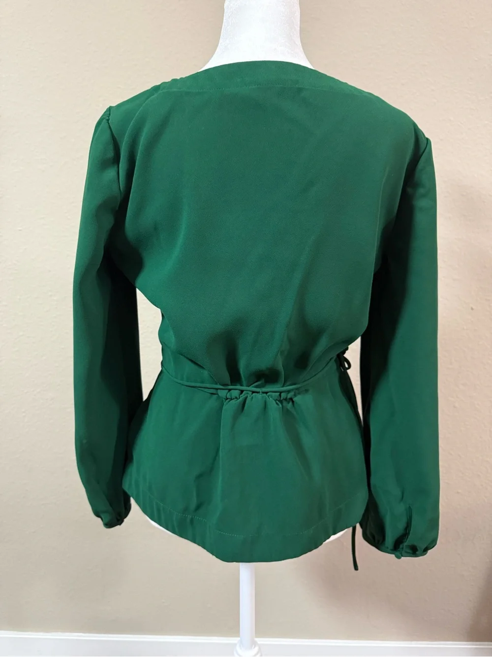 J. Crew | Drapey Crepe Faux Wrap Surplice Tie Waist Top Blouse